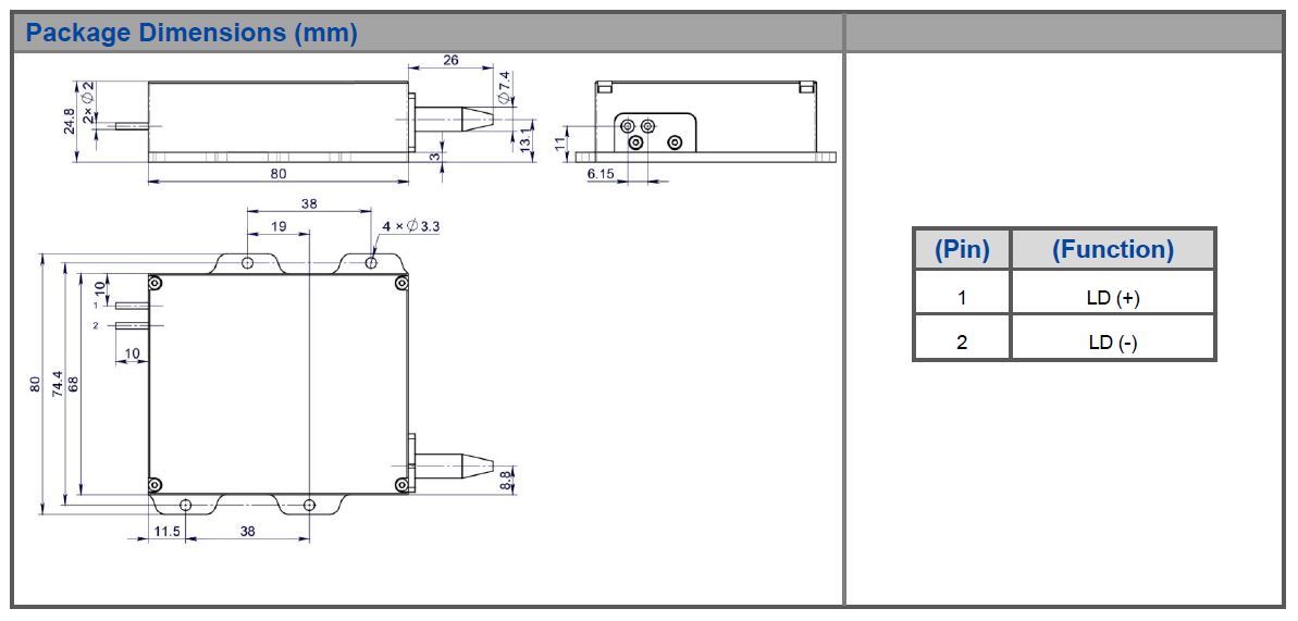 K808DN1RN-40.00W Multi-Single Emitter, 808nm, 40W High Power Fiber Coupled Diode Laser